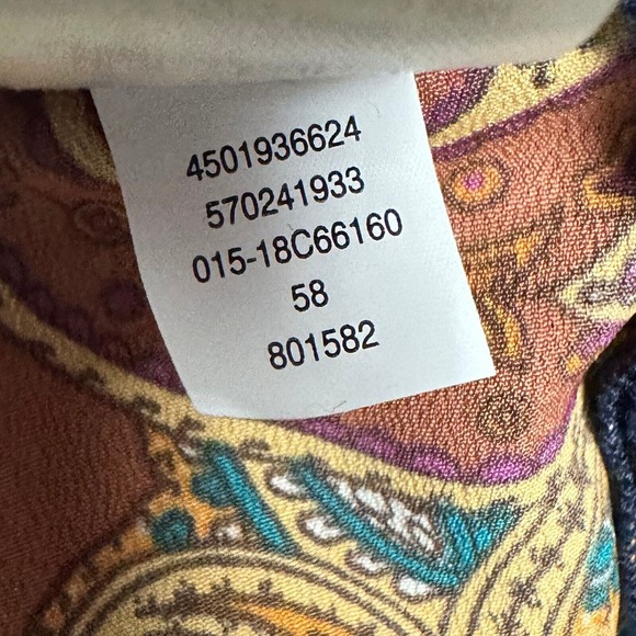 Chico's Navy Open Front Cardigan with Paisley Lining - Picture 9 of 12